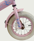 12.128 - BikeFlip, 12 inch kinderfiets, roze kinderfiets, Joop fiets, terugtraprem, zijwieltjes, kabelslot, peuterfiets