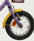 12.129 - BikeFlip, 12 inch kinderfiets, Loekie fiets, kleurrijke kinderfiets, mandje voorop, zijwieltjes, terugtraprem
