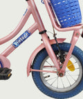 12.144 - BikeFlip, 12 inch kinderfiets, roze vintage fiets, Frozen mandje, coole kinderfiets, terugtraprem, handrem, ringslot