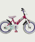 14.18 - BikeFlip, 14 inch kinderfiets, roze fiets, Disney-thema, terugtraprem en handrem, geen versnellingen, kabelslot
