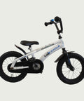 14.1 -BikeFlip, 14 inch kinderfiets, wit, stadsdesign, skyline, terugtraprem, kabelslot, stedelijke stijl, geen versnellingen