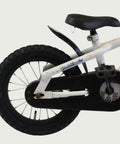 14.1 -BikeFlip, 14 inch kinderfiets, wit, stadsdesign, skyline, terugtraprem, kabelslot, stedelijke stijl, geen versnellingen