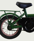 12.145 - BikeFlip, 12 inch kinderfiets, groene kinderfiets, avontuurlijke fiets, zijwieltjes, terugtraprem, handrem