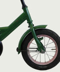 12.145 - BikeFlip, 12 inch kinderfiets, groene kinderfiets, avontuurlijke fiets, zijwieltjes, terugtraprem, handrem