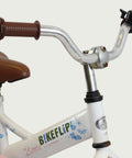12.149 - BikeFlip, 12 inch kinderfiets, Popal fiets, roze kinderfiets, fijn zadel, terugtraprem, geen achterbakje, kabelslot