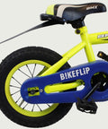12.153 - BikeFlip, 12 inch kinderfiets, neon gele fiets, BMX fiets, avontuur, terugtraprem, handrem, kabelslot