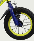 12.153 - BikeFlip, 12 inch kinderfiets, neon gele fiets, BMX fiets, avontuur, terugtraprem, handrem, kabelslot