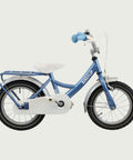 14.33 - BikeFlip , 14 inch fiets, blauwe kinderfiets, terugtraprem en handrem, geen versnellingen, kabelslot, kinder fiets