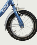 14.33 - BikeFlip , 14 inch fiets, blauwe kinderfiets, terugtraprem en handrem, geen versnellingen, kabelslot, kinder fiets