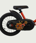 14.21 - BikeFlip, 14 inch fiets, oranje B'twin fiets, handremmen, geen versnellingen, kabelslot, vaste verlichting