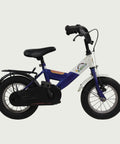 12.87 - BikeFlip, 12 inch kinderfiets, paars en wit fiets, terugtraprem, handrem, geen versnellingen, kabelslot, stoer