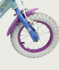 12.102 - BikeFlip, 12 inch kinderfiets, kleine ijsprinsessen, veelkleurig Frozen thema, mandje aan de voorkant