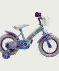 12.102 - BikeFlip, 12 inch kinderfiets, kleine ijsprinsessen, veelkleurig Frozen thema, mandje aan de voorkant