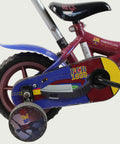 12.55 - BikeFlip, kinderfiets, 12 inch, bruin, blauw, FC Barcelona thema fiets, terugtraprem, handrem, kabelslot, sportief
