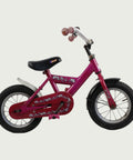 12.1 - BikeFlip, kinderfiets, 3-4 jaar fiets, Levendige roze kleur, vrolijke bloem accenten, zijwieltjes op voorraad, comfort