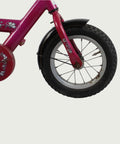 12.1 - BikeFlip, kinderfiets, 3-4 jaar fiets, Levendige roze kleur, vrolijke bloem accenten, zijwieltjes op voorraad, comfort