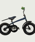 12.66 - BikeFlip, kinderfiets, 12 inch, blauw, tijgerprint handvaten, terugtraprem, geen versnellingen, kabelslot, stevig