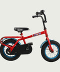 12.23 - BikeFlip, 12 inch, lengte kind: 85-100 cm, terugtraprem, geen versnellingen, kabelslot, rood, Loekie, handrem, fiets