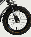 12.49 - BikeFlip, kinderfiets, 12 inch, BMX fiets, grijs, zwart, terugtraprem, handrem, geen versnellingen, kabelslot, racen