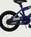 14.24 - BikeFlip , 14 inch fiets, blauwe Popal fiets, terugtraprem, geen versnellingen, kabelslot, kinderfiets