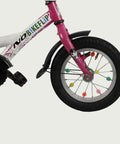 12.108, BikeFlip , 12 inch kinderfiets, roze en wit, 85-100 cm, terugtraprem, handrem, rekje, zijwieltjes beschikbaar