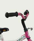 12.108, BikeFlip , 12 inch kinderfiets, roze en wit, 85-100 cm, terugtraprem, handrem, rekje, zijwieltjes beschikbaar
