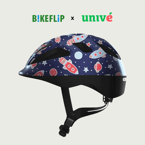 Abus kinderhelm blauw raket - Univé - BikeFlip