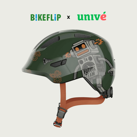 Abus kinderhelm groen robot - Univé - BikeFlip