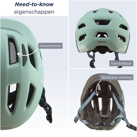 GO - OFF kinderhelm blauw + helmslot kinderfiets - BikeFlip