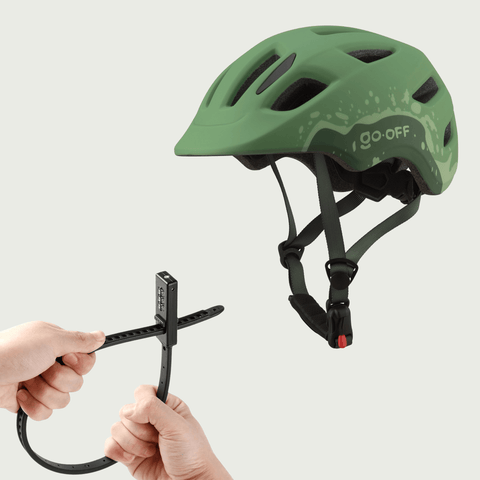 GO - OFF kinderhelm groen + helmslot kinderfiets - BikeFlip