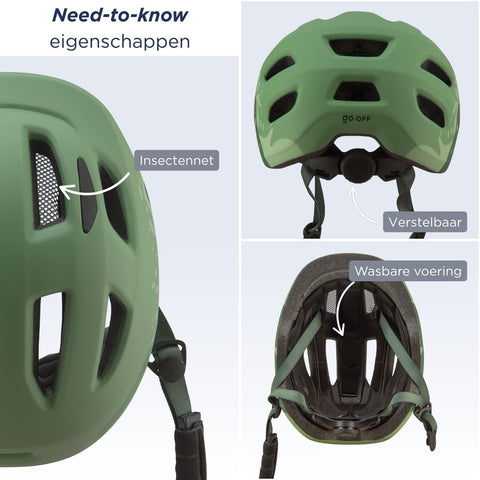 GO - OFF kinderhelm groen kinderfiets - BikeFlip