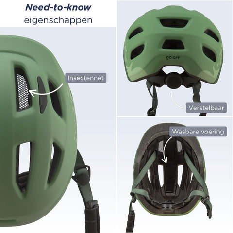 GO - OFF kinderhelm groen kinderfiets - BikeFlip