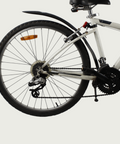 26.13 - BikeFlip, 26 inch sportfiets, derailleur, handremmen, kabelslot, vaste verlichting, wit fiets