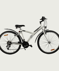 26.13 - BikeFlip, 26 inch sportfiets, derailleur, handremmen, kabelslot, vaste verlichting, wit fiets