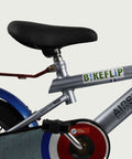 12.116 - BikeFlip, 12 inch kinderfiets, terugtraprem, handrem, kabelslot, siliconen verlichting, zilver fiets