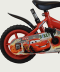12.123 - BikeFlip, 12 inch kinderfiets, rode kinderfiets, geen versnellingen, Cars fiets, peuterfiets, terugtraprem, handrem