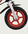 12.123 - BikeFlip, 12 inch kinderfiets, rode kinderfiets, geen versnellingen, Cars fiets, peuterfiets, terugtraprem, handrem