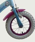 12.167 - BikeFlip, 12 inch Frozen fiets, blauwe fiets, kinderfiets, terugtraprem, handrem, zijwieltjes, kettingkast