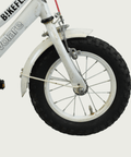 12.168 - BikeFlip, 12 inch Volare fiets, witte fiets, kinderfiets, terugtraprem, handrem, zijwieltjes, kabelslot