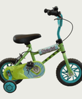 12.169 - BikeFlip, 12 inch groene fiets, kinderfiets, groene fiets, terugtraprem, handrem, zijwieltjes, kabelslot