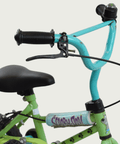 12.169 - BikeFlip, 12 inch groene fiets, kinderfiets, groene fiets, terugtraprem, handrem, zijwieltjes, kabelslot