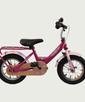 12.171 - BikeFlip, 12 inch roze fiets, kinderfiets, roze fiets, terugtraprem, geen versnellingen, kabelslot, bloemen thema
