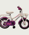 12.172 - BikeFlip, 12 inch, kinderfiets, witte fiets, terugtraprem, geen versnellingen, kabelslot, hart thema kinderfiets