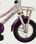 12.172 - BikeFlip, 12 inch, kinderfiets, witte fiets, terugtraprem, geen versnellingen, kabelslot, hart thema kinderfiets
