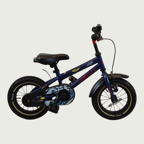 12.179 - BikeFlip, kinderfiets blauw, kinderfiets jongen, fiets zijwieltjes, fiets avontuur, fiets terugtraprem, Popal fiets