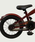 14.3 - BikeFlip, 14 inch fiets, donkerrode cruiser, terugtraprem, geen versnellingen, kabelslot, kinderfiets. rood fiets