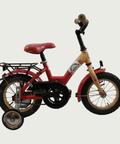 12.63 - BikeFlip, , kinderfiets, 12 inch, bruin, rood, Gazelle fiets, terugtraprem, kabelslot, geen versnellingen
