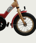12.63 - BikeFlip, , kinderfiets, 12 inch, bruin, rood, Gazelle fiets, terugtraprem, kabelslot, geen versnellingen