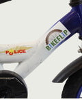 12.86 - BikeFlip, 12 inch kinderfiets, politiefiets, lichtsirene, blauw, terugtraprem, handrem, kabelslot, stoer, avontuur