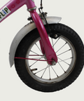 12.119, BikeFlip, 12 inch roze kinderfiets, terugtraprem, handrem, geen versnellingen, kabelslot, optionele zijwieltjes,fiets
